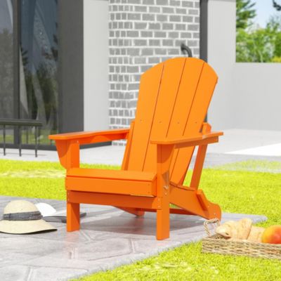All-Weather Contoured Outdoor Poly Folding Adirondack Chair