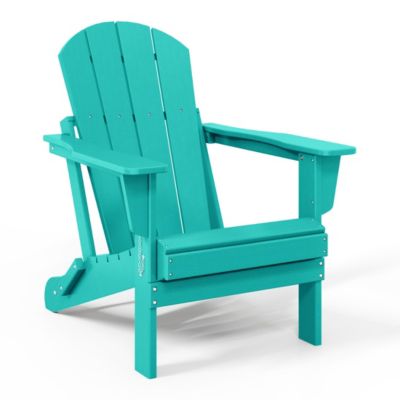 All-Weather Contoured Outdoor Poly Folding Adirondack Chair