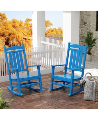 All-Weather Outdoor Patio Poly Classic Porch Rocking Chair (Set of 2)