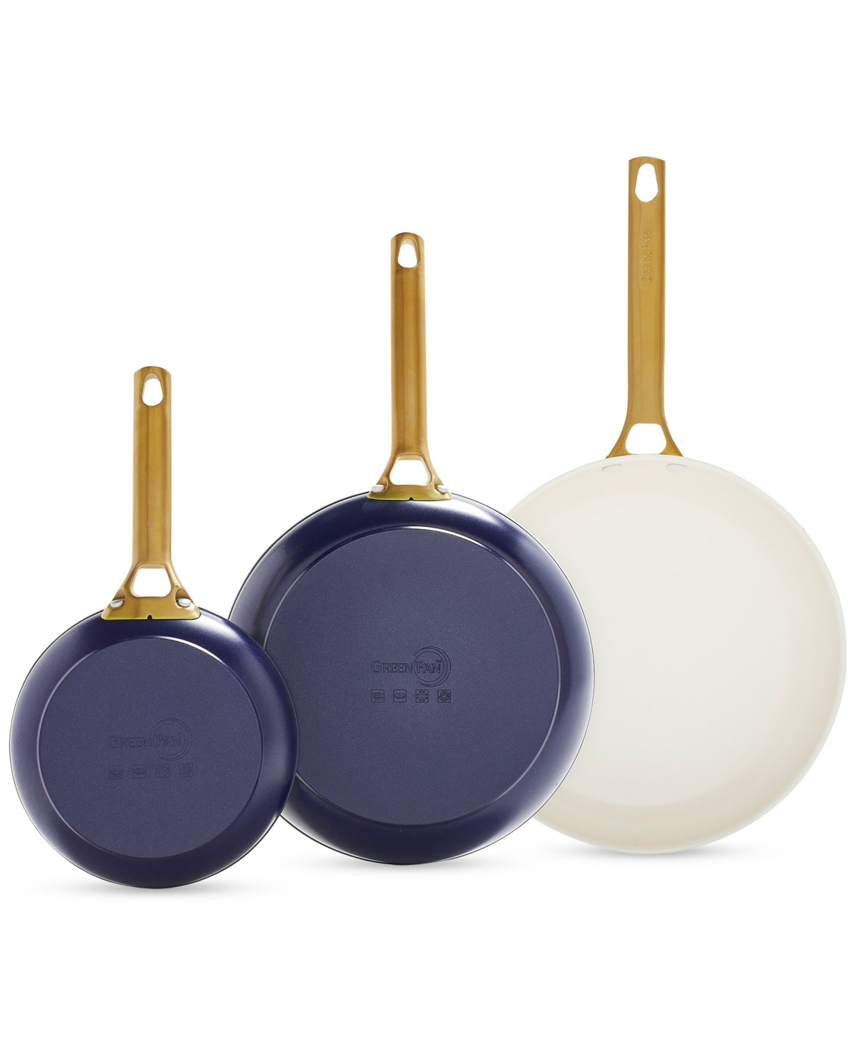 Greenpan Reserve Hard Anodized Aluminum, Stainless Steel 3 Piece Nonstick Frying Pan Set