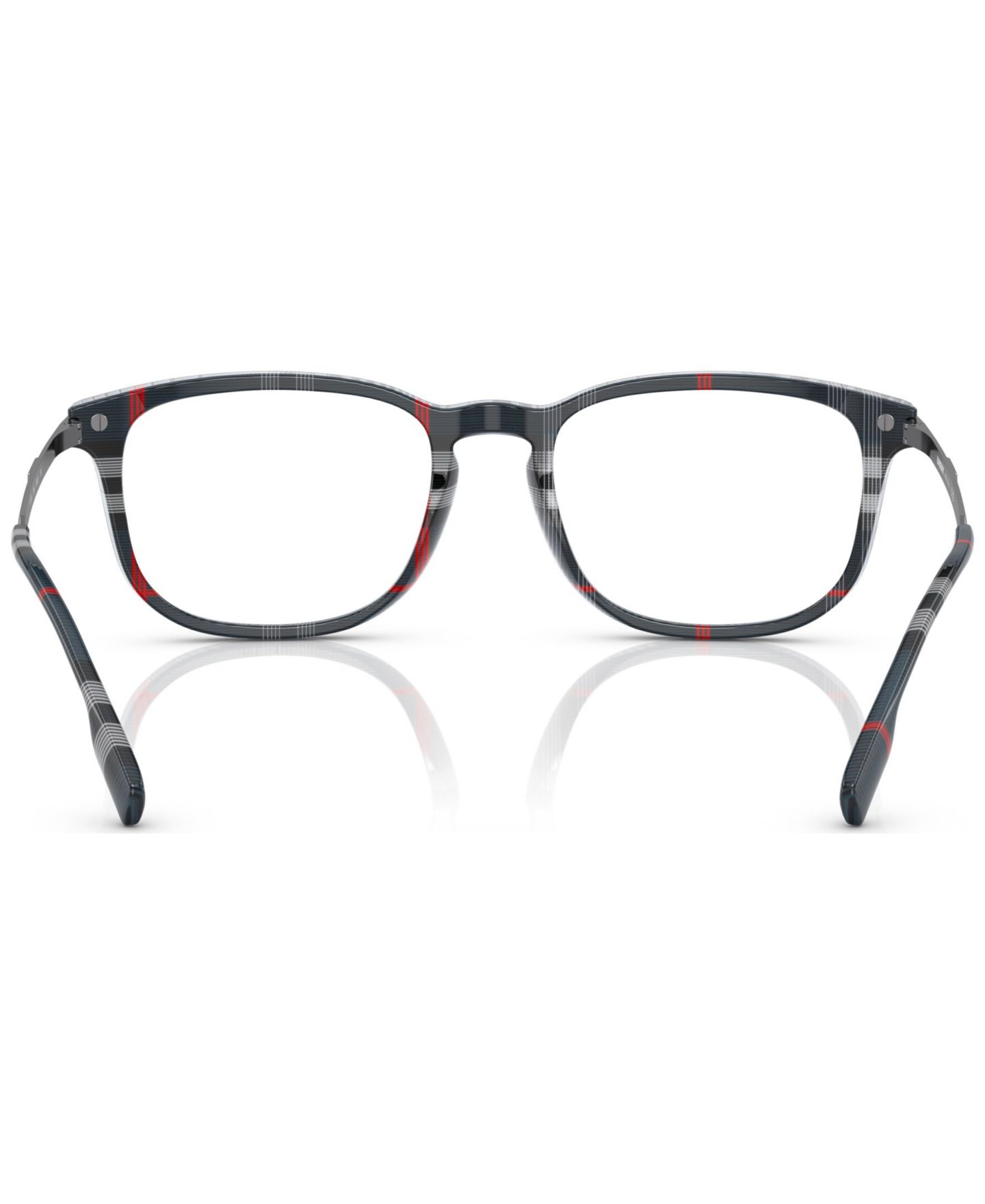 Мужские очки Burberry Man Rectangle Plastic BE2369 Cedric Eyeglasses, цвет: Синий тёмно-синий клетчатый — фото 4
