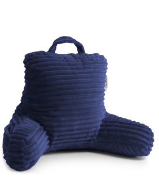 Cut Plush Striped Reading Pillow with Arms, Small