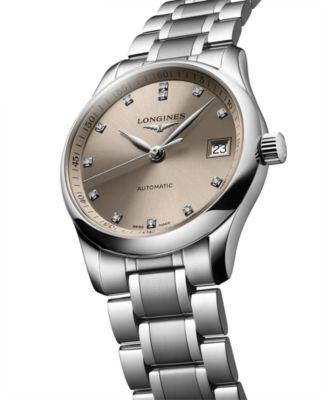 Women's Swiss Automatic Master Diamond (1/20 ct. t.w.) Stainless Steel Bracelet Watch 34mm