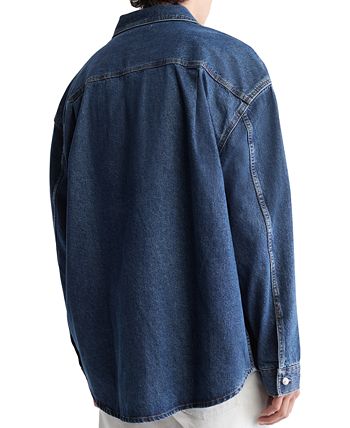 Calvin Klein Men\'s Blue Long-Sleeve Denim Workshirt - Macy\'s