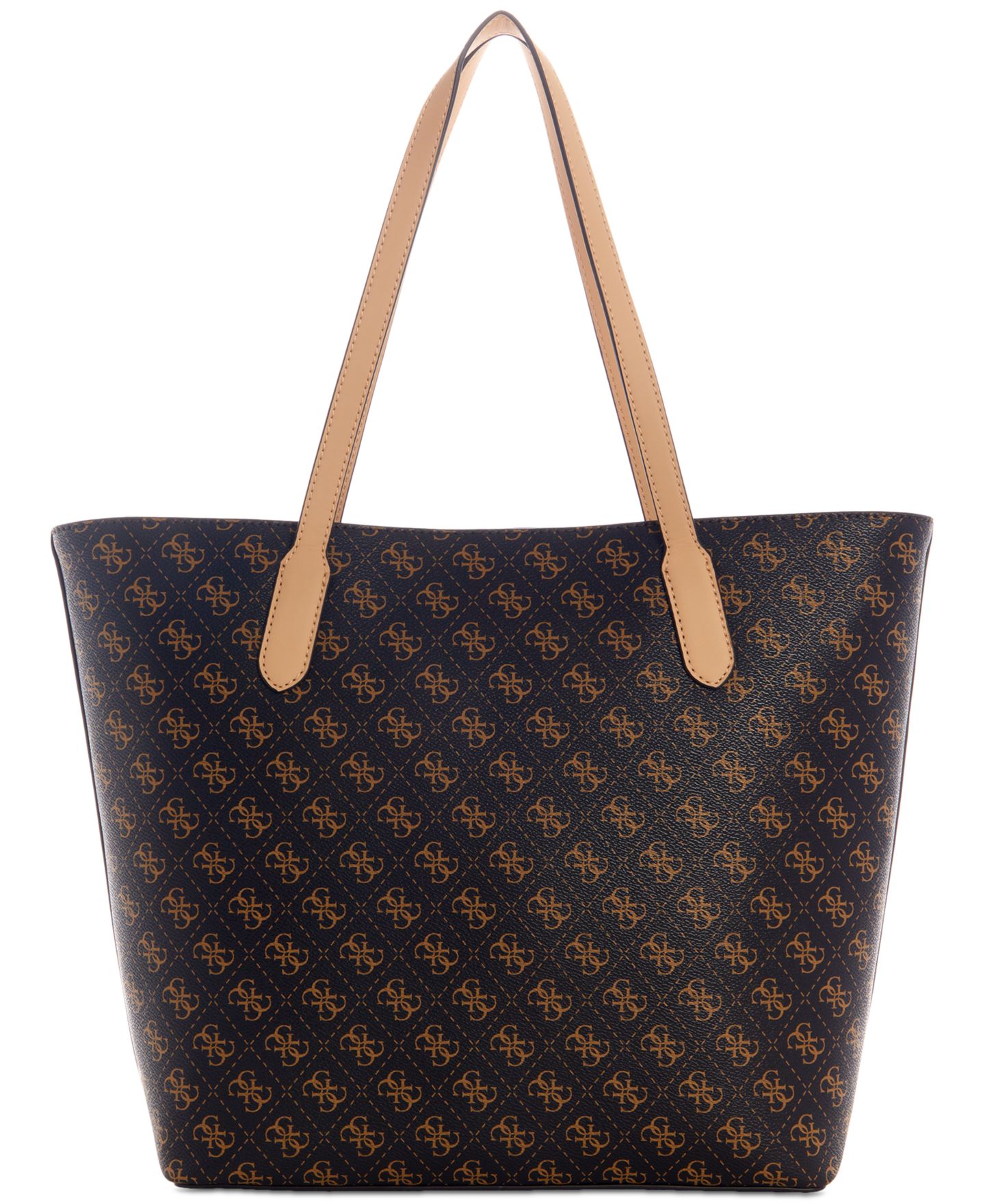 Женская сумка GUESS Rylan Monogram Top Zip Tote, цвет: Коричневый — фото 4