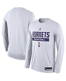 Men's Brand White Charlotte Hornets 2022/23 Legend On-Court Practice Performance Long Sleeve T-shirt