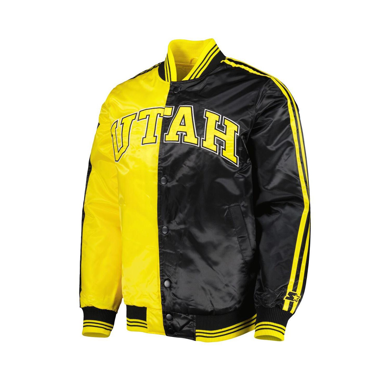 Men's Gold, Black Utah Jazz Fast Break Satin Full-Snap Jacket