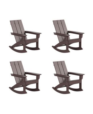 Modern Adirondack Outdoor Rocking Chair Set of 4