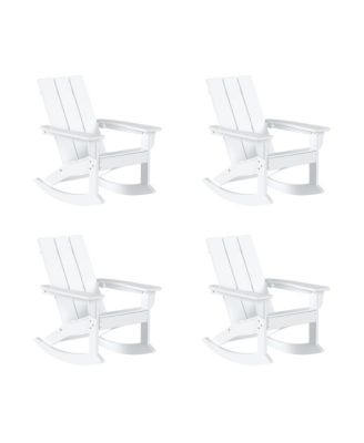 Modern Adirondack Outdoor Rocking Chair Set of 4