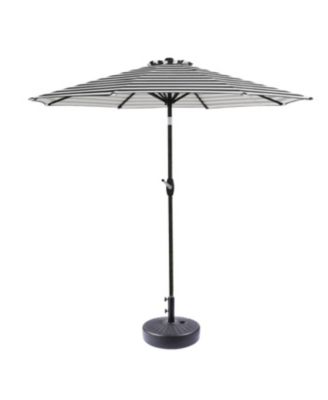 9 Ft Outdoor Patio Market Umbrella with Black Round Base