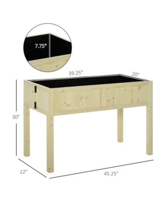Outdoor Patio  Backyard Plant Box w/ Included Inner Liner, Wood