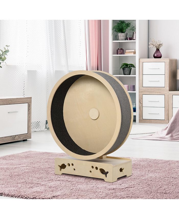 PawHut Cat Exercise Wheel Treadmill /W 2Sided Design, Cat Spinning