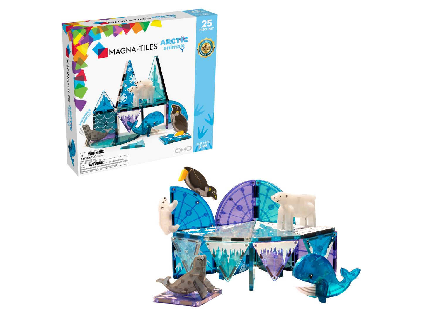 Детский конструктор Magna-Tiles® Arctic Animals 25-Piece Magnetic Building Set, Ages 3+ — фото 1