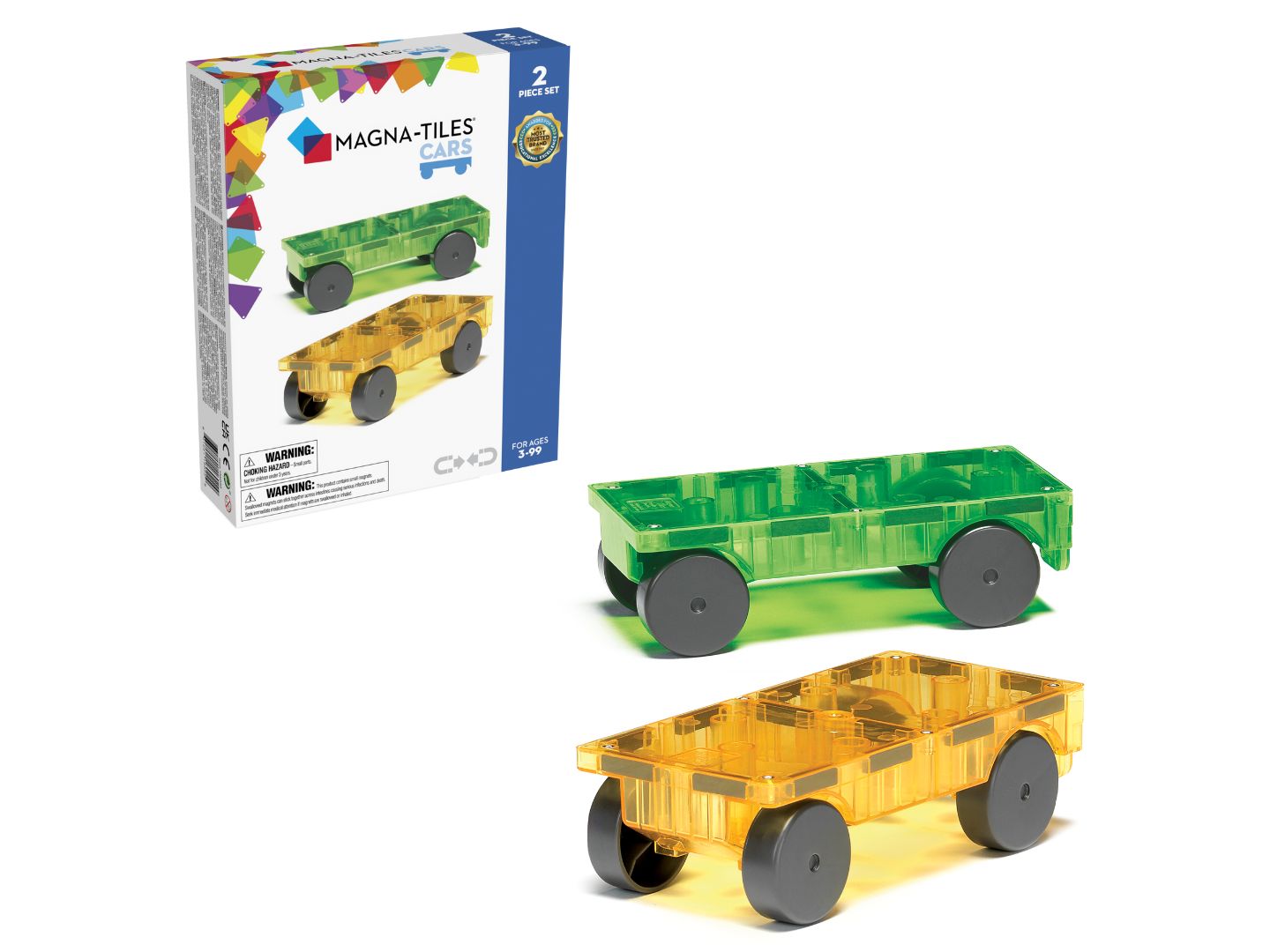 Детский конструктор Magna-Tiles® Cars Magnetic Wheeled 2-Piece Building Set, Ages 3+ — фото 1