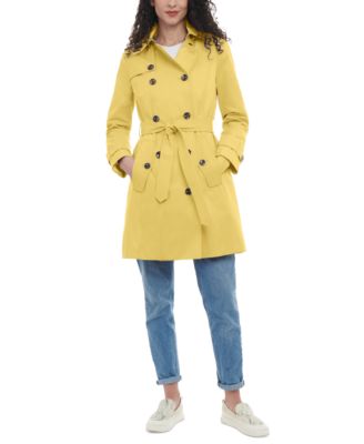 London Fog Women s Petite Hooded Double Breasted Trench Coat Macy s