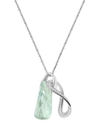 Amethyst (9 ct. t.w.) & Cubic Zirconia (1/3 ct. t.w.) 18" Pendant Necklace in Sterling Silver