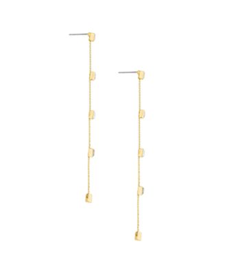 Linear Baguette Earrings in 18K Gold Plating
