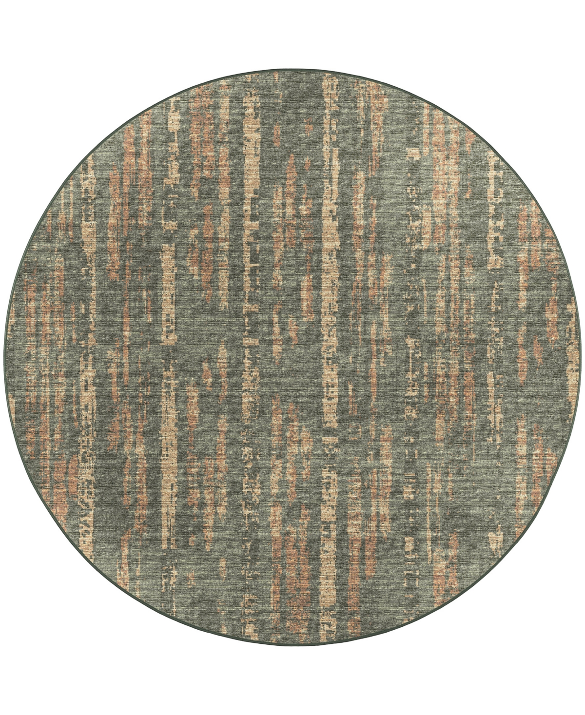 D Style Briggs Brg-6 6' x 6' Round Area Rug - Olive