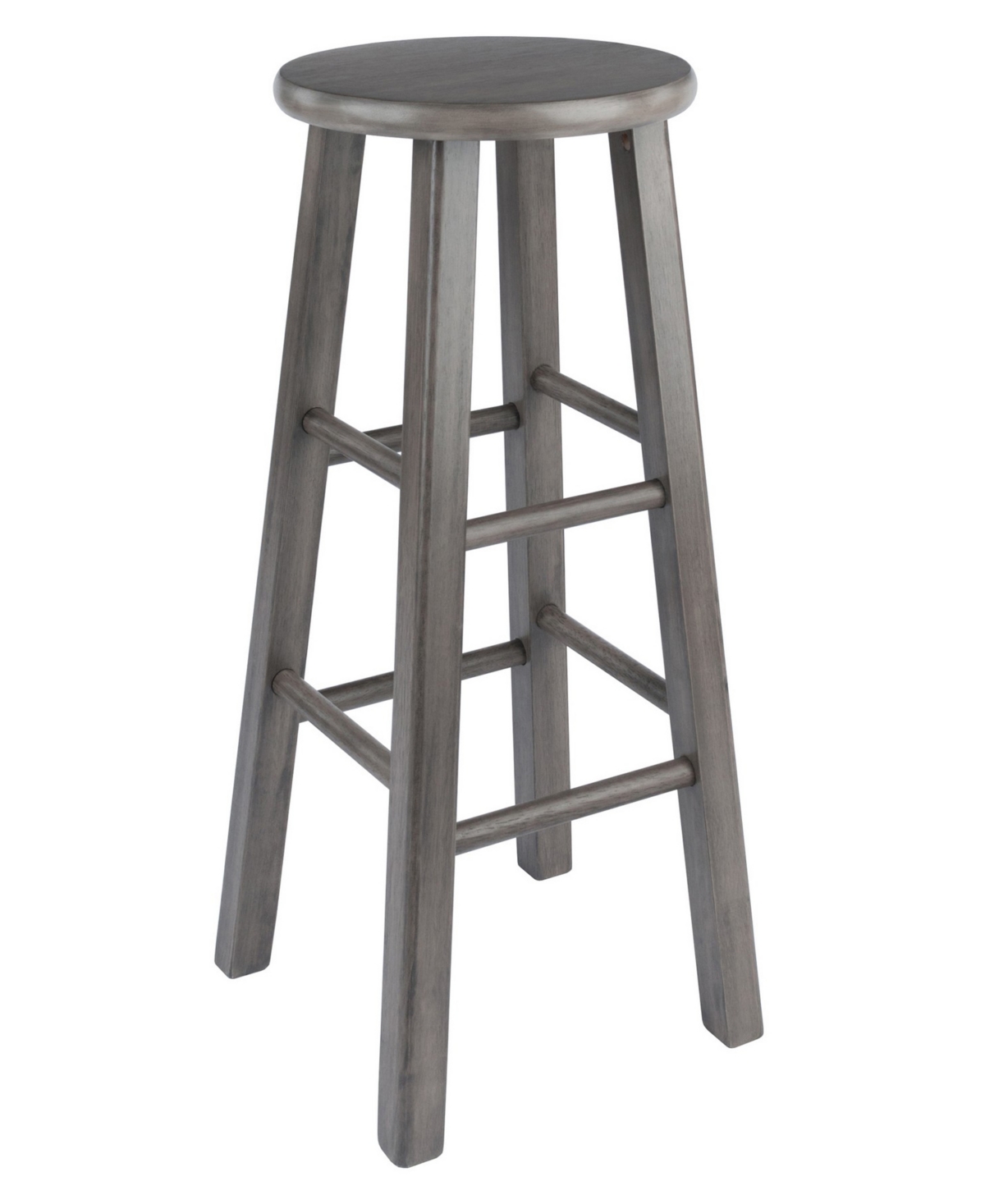 Winsome Ivy 29.1" Wood Square Leg Bar Stool In Rustic Gray