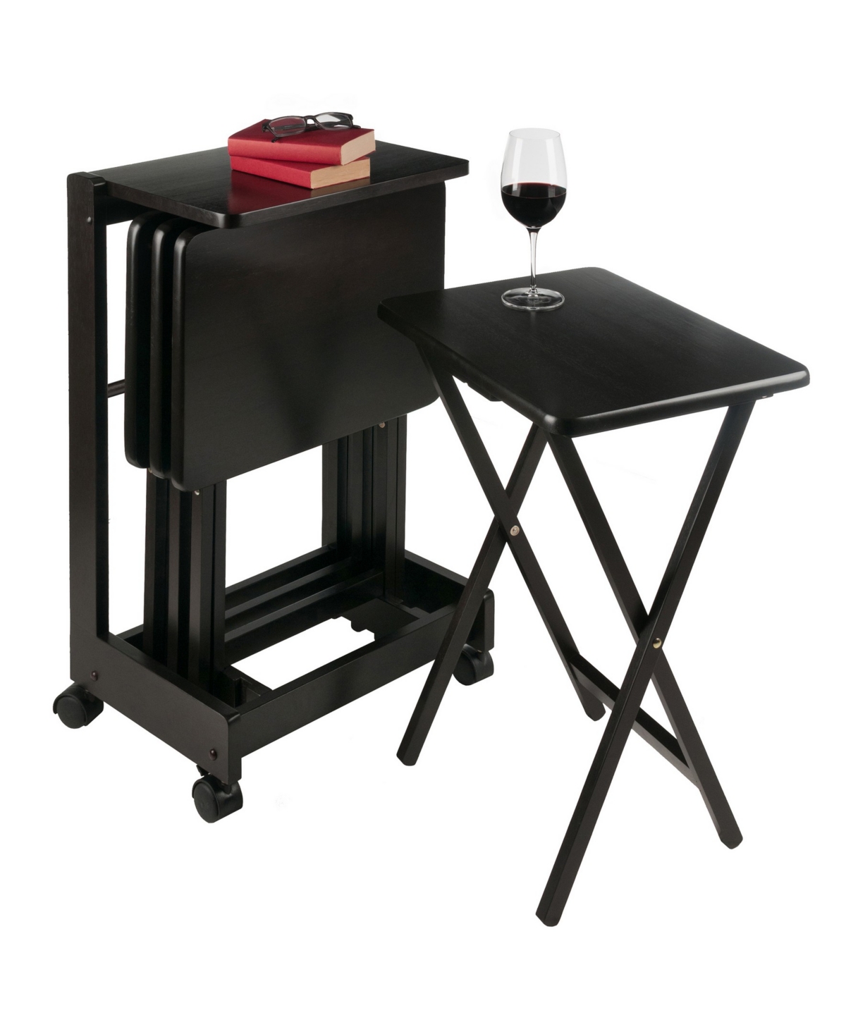 Winsome Brienda 5-Piece Wood Flip Top Snack Table Set