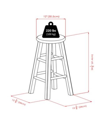 Ivy 24.2" Wood Counter Stool