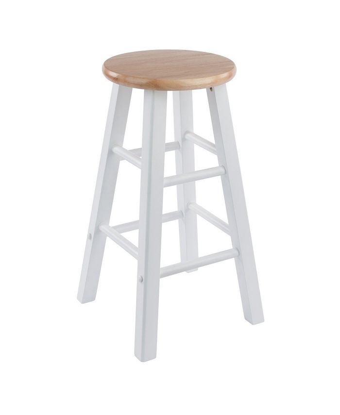 Winsome Element Thekenhocker Set – 2 Stück, Natur/weiß, 61 Cm Hoch, Massives Holz, Trägt Je 100 Kg