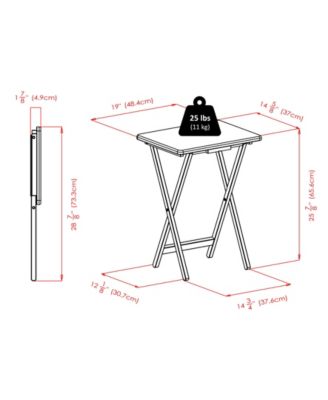 Brienda 5-Piece Wood Flip Top Snack Table Set