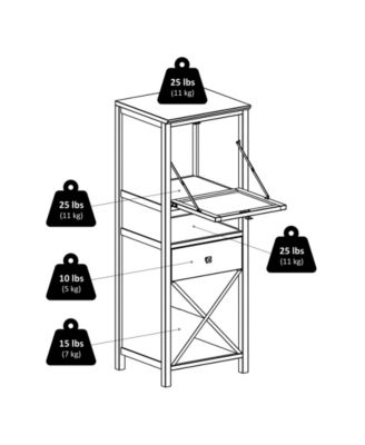 Brooke Jelly 47.44" Wood 4-Section Wine Storage Cupboard