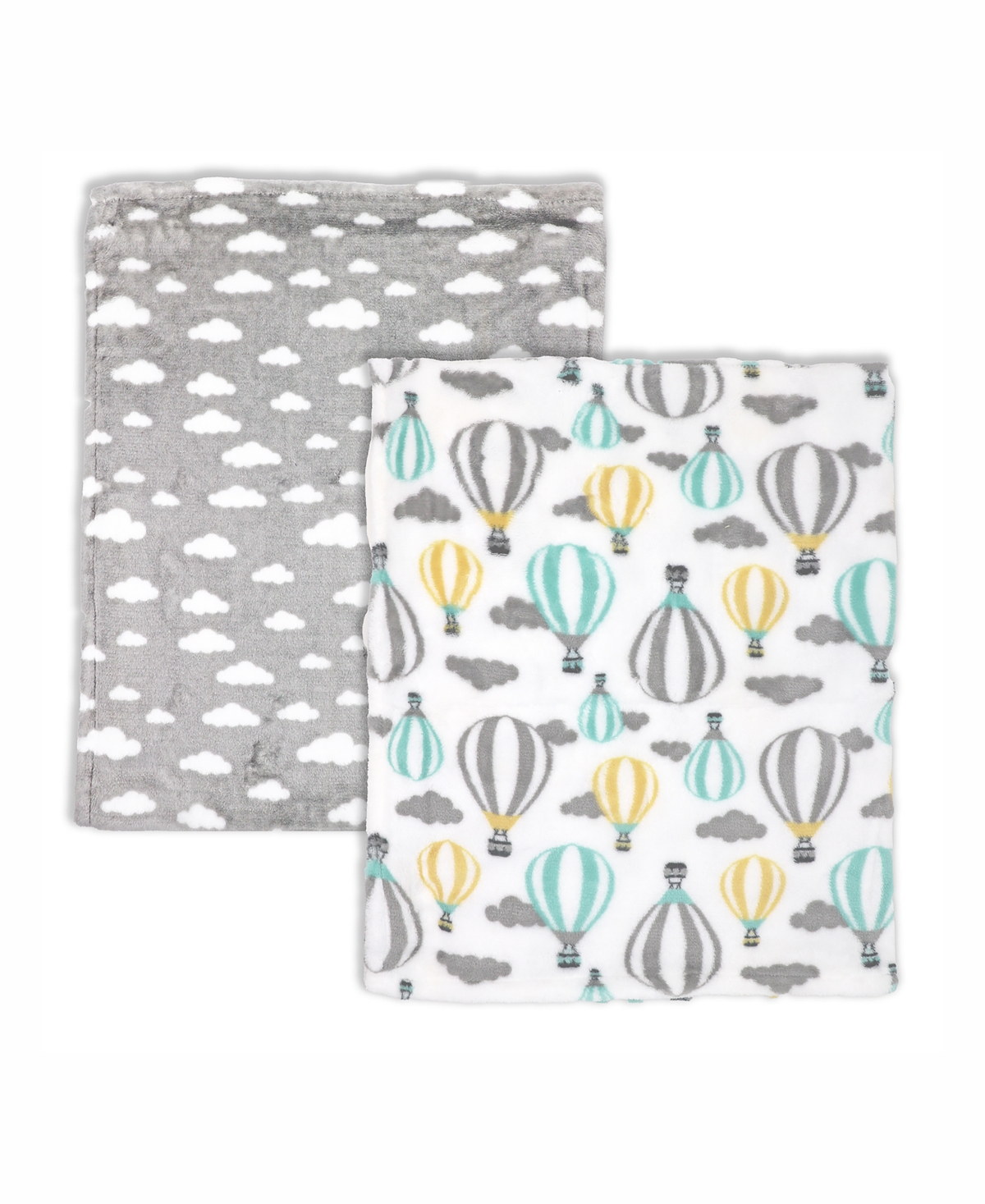 3 Stories Trading Baby Boys And Girls Cozy Flannel Blankets, Pack Of 2 In Seafoam And Gray