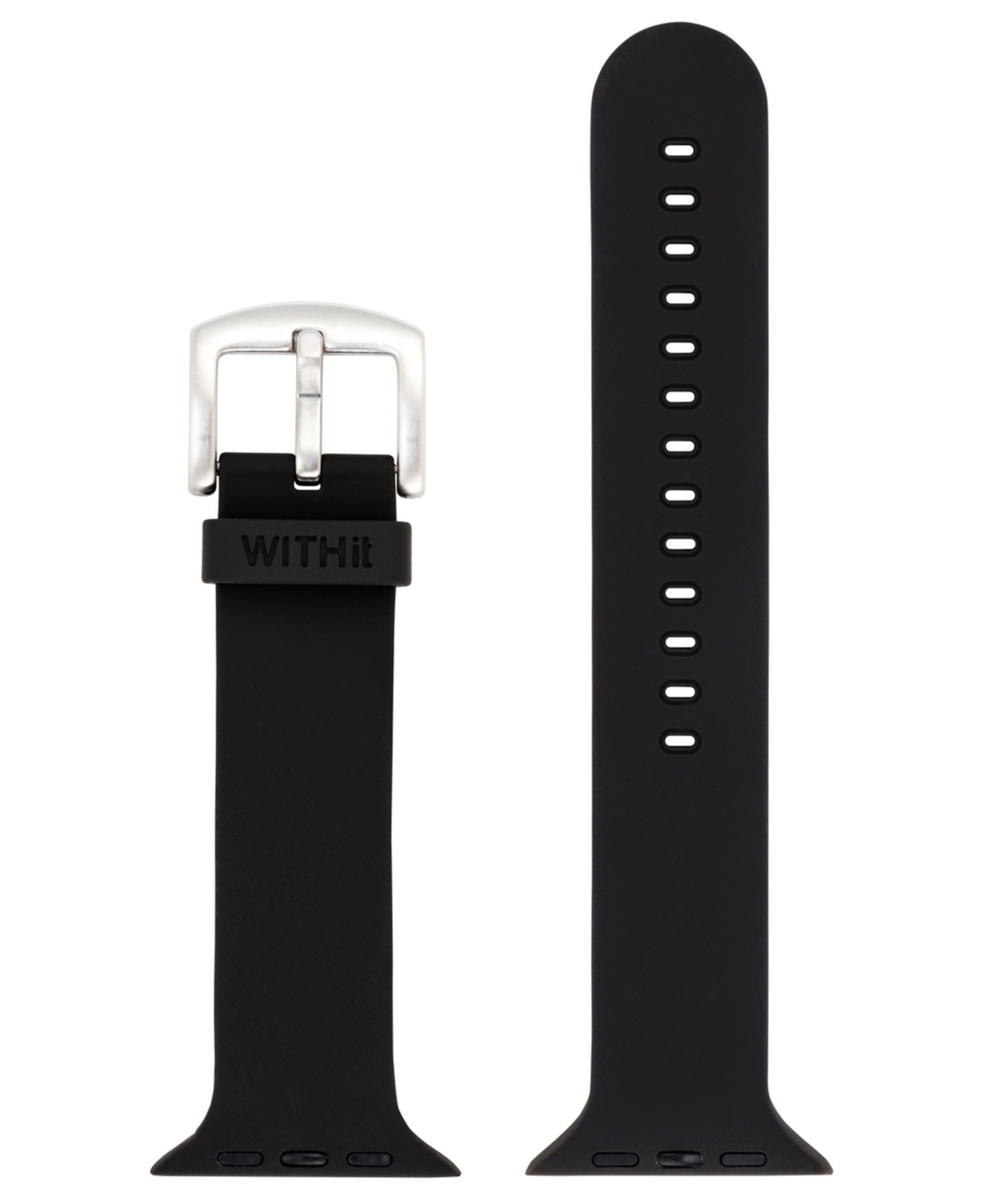 Withit Black Smooth Silicone Band Compatible With 42/44/45/ultra/ultra 2 Apple Watch