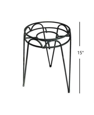 72240 Wrought Iron Hampton Plant Stand, 15-Inch, Black