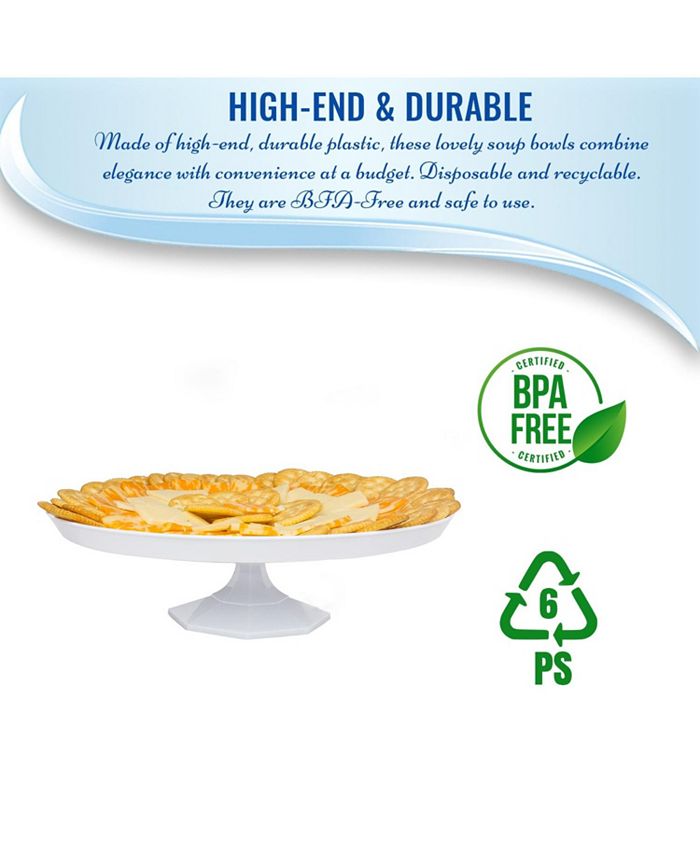 Smarty Had A Party 13" White Big Round Plastic Cake Stands (12 Cake