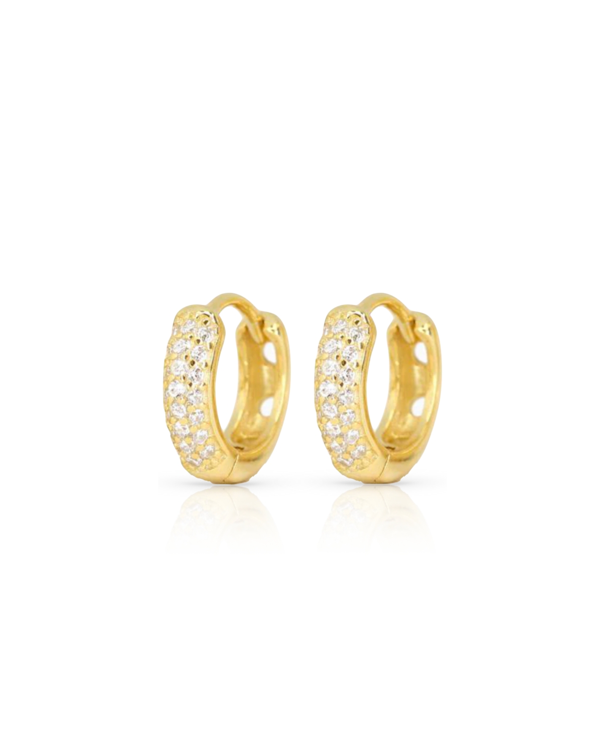 Shop Ben Oni Chrissy Pave Huggie Hoop Earrings In Gold