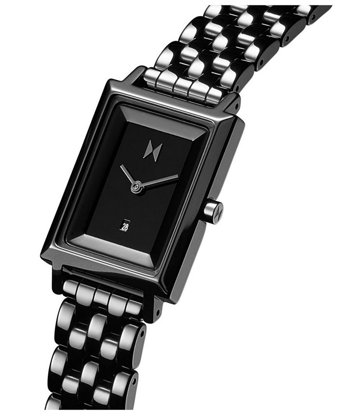 MVMT Women's Signature Square Ceramic Black Bracelet Watch, 26mm Macy's