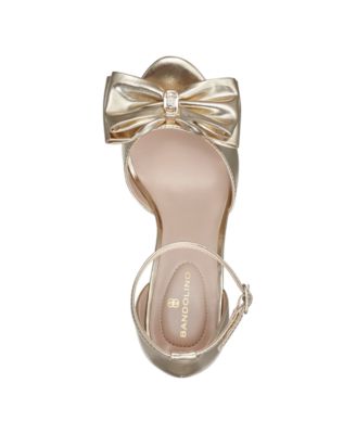 Bandolino Women's Kissly Heeled Sandal - Bow Detail Dress Sandals With Ankle Strap