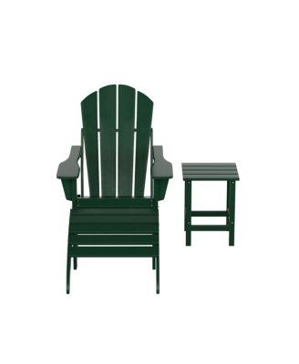 Adirondack Folding Chair with Ottoman and Side Table Set