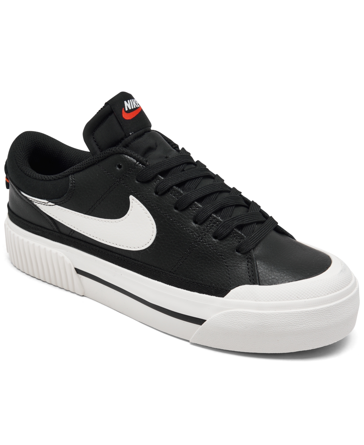 Nike Women's Court Legacy Lift Platform Casual Sneakers From Finish Line In Black,sail