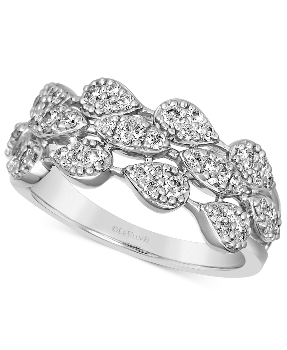 Le Vian Vanilla Diamond Pear Mini Cluster Triple Row Ring (5/8 Ct. T.w.) In Platinum In Platinum Ring