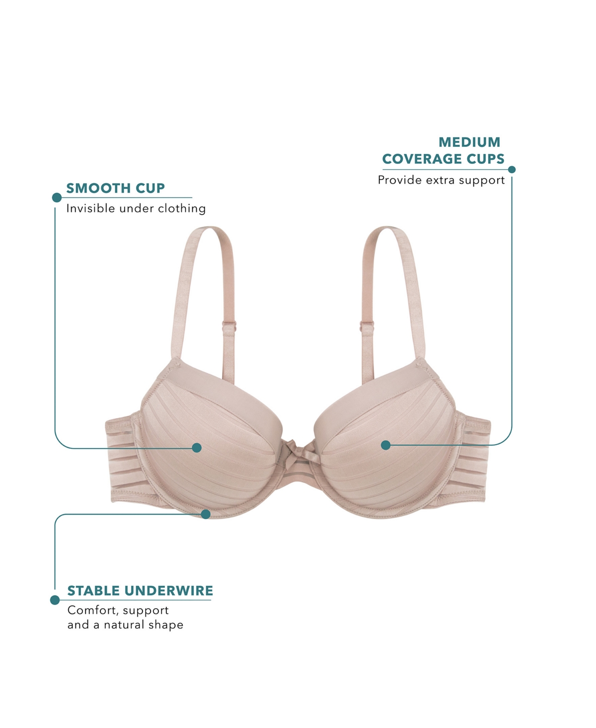 Dorina Women's Louise Light Padded 2 Piece Bra Set - Beige