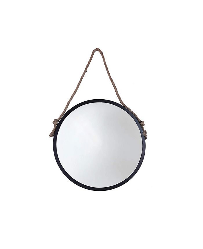 Mirrorize Round Rustic Rope Hanging Wall Mirror, 24" D Macy's