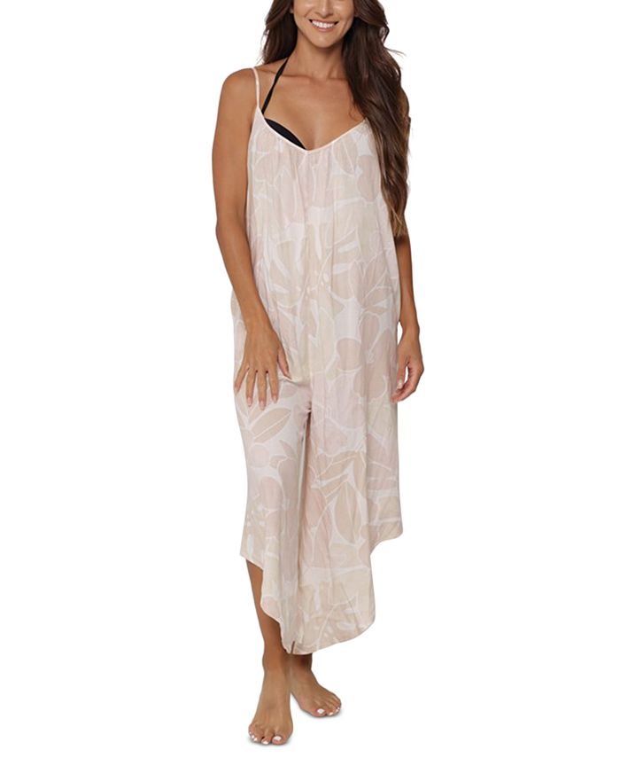 J Valdi Ipanema Sleeveless Button Down Hoodie Coverup - White