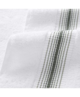 White Turkish Luxury Striped Washcloths for Bathroom 600 GSM, 13x13 in., 8-Pack , Super Soft  Absorbent Washcloths