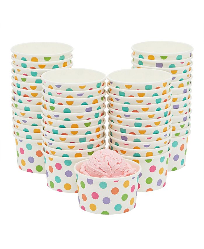 Pink & Blue Polka Dot White Paper Cups - 8 Ct.