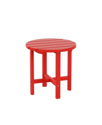 All-Weather Outdoor Patio Round Poly Adirondack Side Table