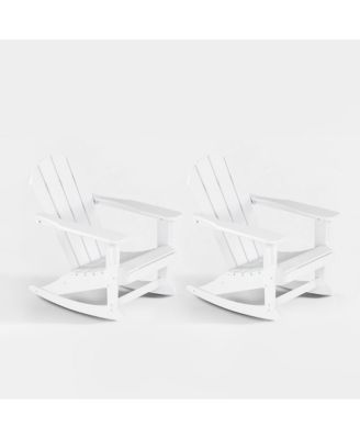 Outdoor Patio Porch Rocking Adirondack Chair (Set of 2)