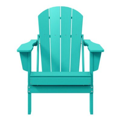 All-Weather Contoured Outdoor Poly Folding Adirondack Chair