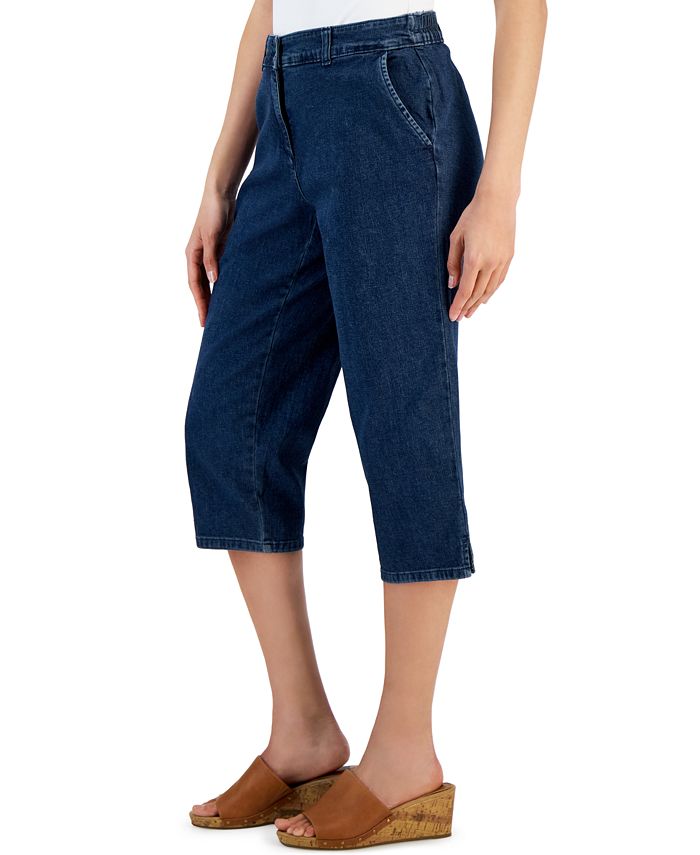 Karen Scott Women's Denim Comfort Capri Pants, Created for Macy's - Macy's