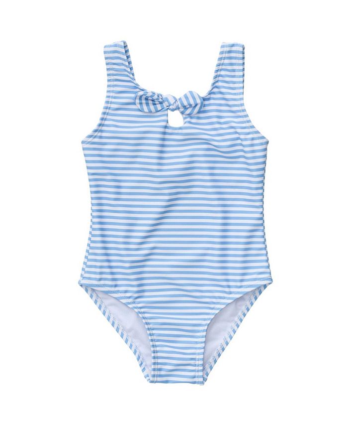 Snapper Rock Baby Girls Girls Powder Blue Sustainable Stripe Bow ...