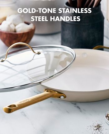 Reserve Ceramic Nonstick 12 Frypan with Helper Handle and Lid, Taupe