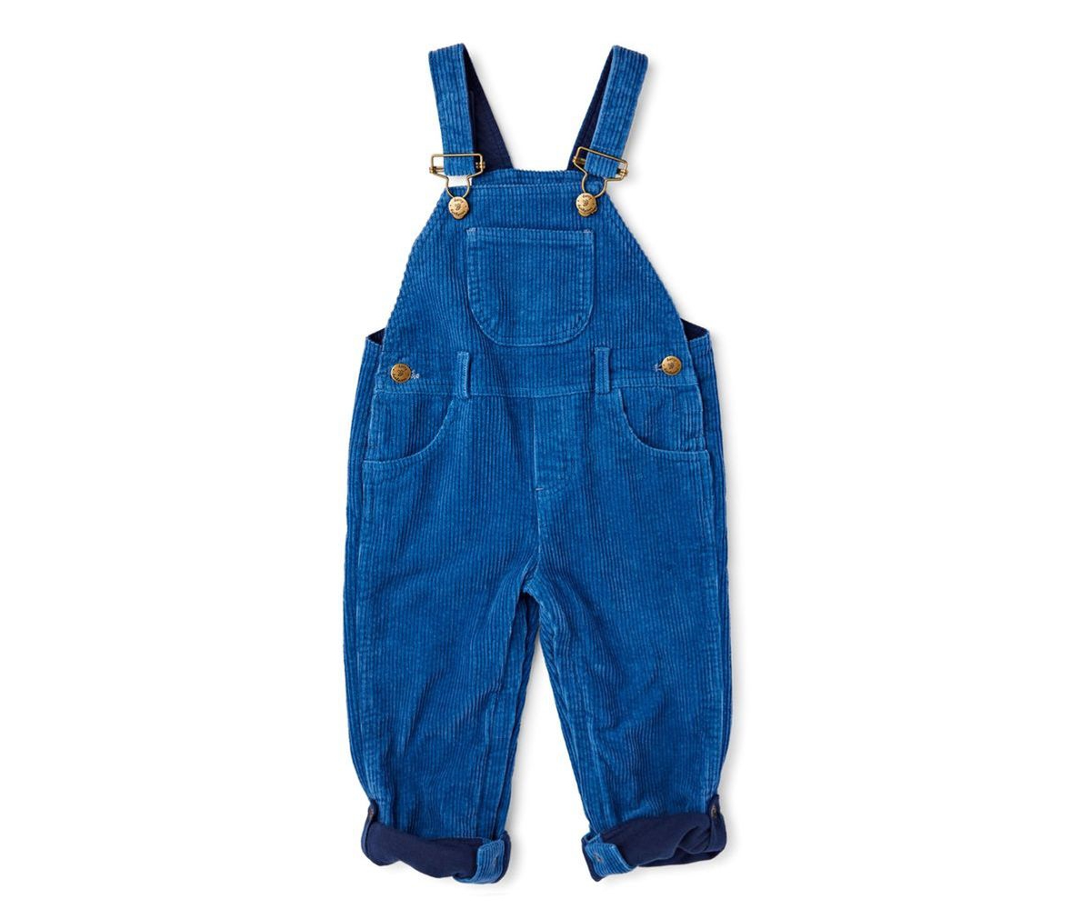 Dotty Dungarees Infant Girl And Infant Boy Chunky Cord Overalls In Petrol Blue